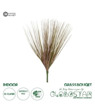 GloboStar® Artificial Garden BEIGE GRASS BOUQUET 21157 Τεχνητό Διακοσμητικό Μπουκέτο Grass Γκρι Y45cm